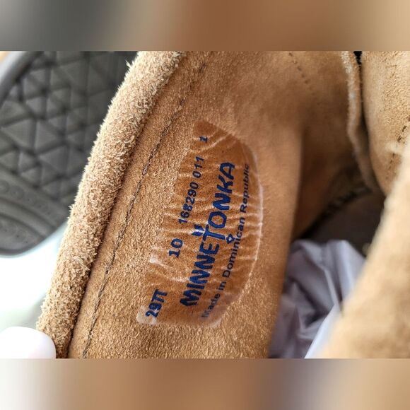 Minnetonka Women's Hi Top Back Zip Boot Tan Size 10 - Picture 7 of 12